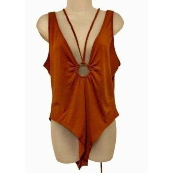 SHEIN Tops - New without Tags 2X Women's Plus Size O-ring Strappy Deep V Neck Bodysuit